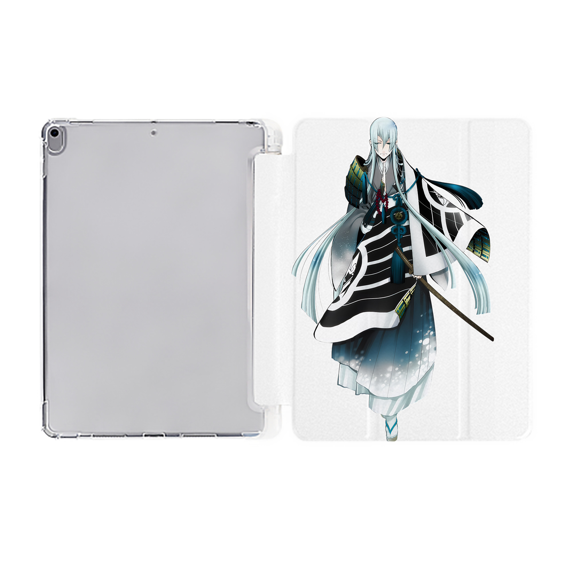 （画像用） 刀剣乱舞 Touken Ranbu IPad ケース ペン収納付き 三つ折りスタンド PUレザー×シリコン 対応機種9.5/10.5/10.9インチ